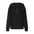 thumbnail image 6 of Kmdttou Womens Crewneck Long Raglan Sleeve Sweatshirt s Casual Loose Solid Color Long Sleeved Round-neck Hooded Sweatshirt Tops on Clearance!, 6 of 6