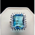 thumbnail image 4 of Maribeth Statement Ring Created Blue Topaz Clear Cz Womens Ginger Lyne Collection, 4 of 5