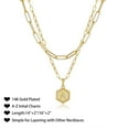 thumbnail image 3 of Jacenvly 2024 New Gifts Gold Plated Chain Necklace for Women Hexagon Letter Pendant Layering Necklace Father'S Day Gifts From Daughter, 3 of 4