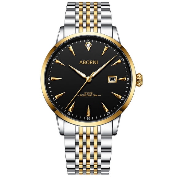 Men's Solid Stainless Steel Business Style Wristwatch