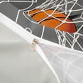 thumbnail image 4 of Castle Fairy Gray Basketball Hoop Print Bedding, Court Line Design Duvet Cover Full, Gray Orange White,Grey Reversible,3pcs,1 Duvet Cover and 2 Pillowcases, 4 of 6