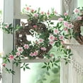 thumbnail image 2 of Darzheoy 5.7FT Artificial Rose Vine Fake Flower Garland Fake Silk Rose Hanging Vine for Wedding Party Background Arch Garden Background Decoration, 2 of 6