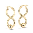 thumbnail image 5 of LeCalla 925 Sterling Silver Hoop Earrings for Women | Gold-Plated Twisted Beaded Ball Earrings, 5 of 7