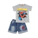 thumbnail image 1 of Trajes para niños Dibujos animados Verano Algodón Niños T-shirtDenim Shorts Ropa Conjunto Niños Traje Ropa Avengers Spiderman5T Gao Jinjia LED, 1 of 2