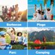 thumbnail image 4 of Tienda de campaña con protección UV, refugio de playa con protección solar UPF 50+ UV para 2-3 personas, tienda de playa instantánea portátil emergente, incluye bolsa de transporte y estacas JFHHH pequeña, 4 of 5