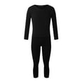 thumbnail image 2 of Outfmvch Thermal Underwear For Men Thermal Underwear For Women Solid Color Underwear Set For Warm Clothes Pants Plush And Thickened Plush Mens Thermals Top And Bottom Set Black M, 2 of 4