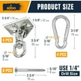 thumbnail image 2 of ALBO Ceiling Swing Hooks, Silver, 4 Count, 2 of 7