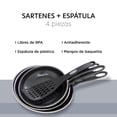 thumbnail image 3 of Set De Sartenes Aluminio Colorhome 4 Piezas 18 20 23 cm Antiadherentes Con Espátula negro Estandar, 3 of 8