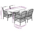 thumbnail image 2 of vidaXL 5 Piece Garden Dining Set with Cushions Brown Poly Rattan, 2 of 6
