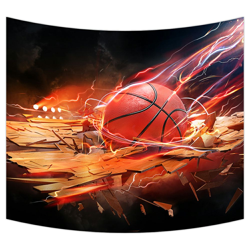 ZKGK Fire Basketball Art Tapestry Wall Hanging Wall Decor Art for