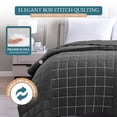 thumbnail image 3 of Casa Platino Quilted King Blanket - Quilted Light Weight Blanket, Buttery Soft, Premium Microfiber Down Alternative Fill, Year Round Soft Blanket Use - Charcoal, 3 of 8