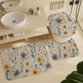 thumbnail image 5 of Shower Curtain Set 4 Piece include Shower Curtain and Rugs and Non Slip U Shaped Toilet Rugs Luxury Bathroom Decor Wildflower Floral, 5 of 5