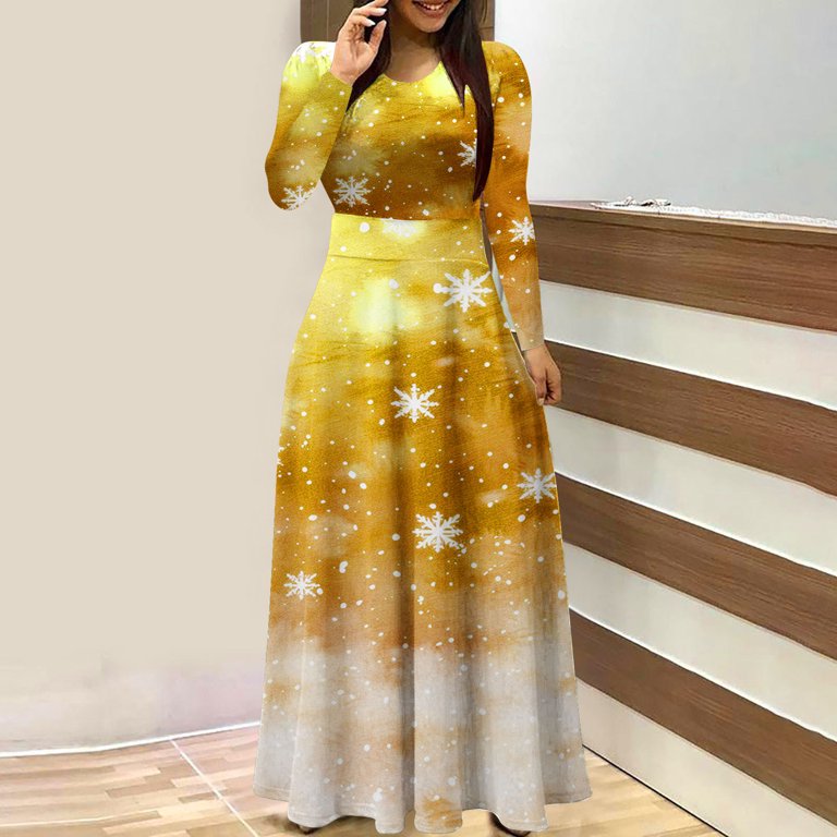 hotojiny Fashion Dresses for Women Long Sleeve Christmas Printed Maxi Dress Crew Neck Casual Long Dress for Party - Walmart.com hotojiny Fashion Dresses for Women Long Sleeve Christmas Printed Maxi Dress Crew Neck Casual Long Dress for Party - Walmart.com