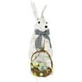 thumbnail image 5 of Northlight Rabbit with Easter Basket Decoration - 13" - Brushed White, 5 of 6