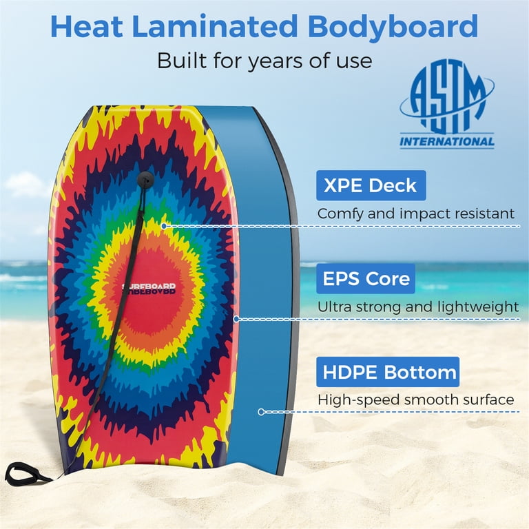Gymax 41'' Lightweight Body Board w/ EPS Core XPE Deck HDPE Bottom