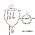 thumbnail image 2 of PISONIC Women Gold-Tone Iridescent Crystal Jewelry Set, Teardrop Necklace Drop Earrings Bracelet 3 Pcs Set, Crystal Bridal Wedding Party Prom Statement Jewelry Gift, 2 of 6