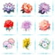 thumbnail image 2 of 50 pegatinas con diseño de flores mixtas, colorida calcomanía botánica de vinilo, 2 of 2