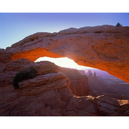 Mesa Arch at sunset from Mesa Arch Trail Canyonlands National Park Utah Poster Print by Tim