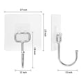 thumbnail image 3 of Large Adhesive Hooks Max 22Ib Use Inside Kitchen Bathroom 8 Pack, 3 of 5