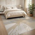 thumbnail image 3 of ODIKA 8'x10' Beige Gray Radial Burst Abstract Splatter Washable Area Rug Dynamic Starburst Pattern with Contemporary for Dining Room, Large Office, Lounge, Non-Slip Chair-Friendly Mat, 3 of 7