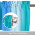 thumbnail image 6 of Gradient Blue Green Stripe Valances for Windows,Kitchen Valance Rod Pocket Short Curtain, Abstract Minimalist Art Valance Curtain Window Valances for Bedroom Bathroom Living Room 42x12in, 6 of 9