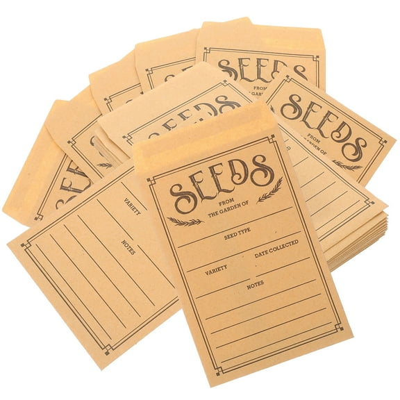 Raindrops Brown Kraft Paper Seed Packets for Storage Use 50 Pieces Small Size
