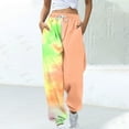 thumbnail image 2 of Annhoo Tie Dye Sweatpants Women Fashion Color Block Drawstring High Waisted Joggers Cinch Bottom Sweatpant, 2 of 5