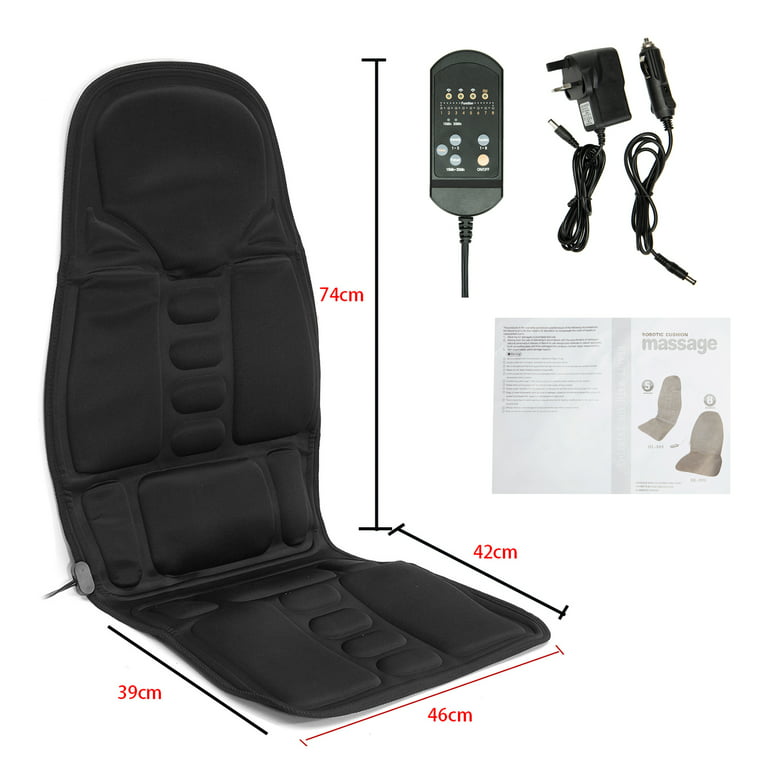BestMassage 8-Motor Vibration Full Back Heated Car Seat Massager for Home  Office Seat Use