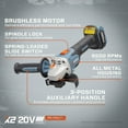 thumbnail image 2 of SENIX 20 Volt Max* 5-Inch Brushless Angle Grinder, 8500 RPM Max, 3-Position Auxiliary Handle (Tool Only), PAX2125-M2-0, 2 of 7