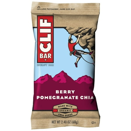 Clif Bar Energy Bar, Berry Pomegranate Chia, 2.4 Oz, 12 Ct