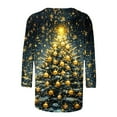 thumbnail image 4 of Gamivast Women Christmas Tops Christmas Shirts for Women 2025 3/4 Sleeve Plus Size Round Neck Funny Holiday Graphic Pullover Fall Loose Fitted Tunic Blouses Xmas Party Outfits, 4 of 6