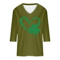 thumbnail image 5 of ZyeKqe St. Patrick's Day Shirt Women 3/4 Sleeves Blouses Cute Graphic Print Shirts Tees Crewneck Pullover Tops, 5 of 6