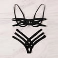 thumbnail image 6 of Fashion Lace Steel Ring Garter Sleepwear Pajamas Underwear Set, M, Black, 6 of 7