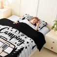 thumbnail image 3 of Catabedysis Simple Camper Twin Comforter Sets,Happy Camping Print Bedding Set For Boys,Multicolor,Black Reversible,2pcs,1 Comforter and 1 Pillowcase, 3 of 7