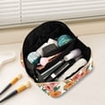 thumbnail image 2 of FORMRS Makeup Bag Travel Cosmetic Organizer for Women Fold Flat Zipper Pouch with Handle, Hand Drawn Floral, 2 of 8