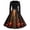 Khaki #008, variant on Halloween Dresses for Women Skeleton Hepburn Square Neckline Horror Swing Dress Castle Printed Long Sleeve Cute Dresses with Belt 2XL