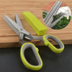 thumbnail image 5 of Tijeras De Cocina Para Picar Verduras Con 5 Hojas Y Cubierta Plata con Verde, 5 of 5