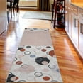 thumbnail image 2 of Abstract Decorative Rug, Circular Shaped Round Interlace Forms Retrospective Style Print Illustration, Quality Carpet for Bedroom Dorm and Living Room, 6 Sizes, Pale Salmon, by Ambesonne, 2 of 2