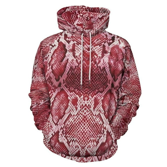 Brown Snakeskin Men's Women Vintage 3D Hooded Sweatshirt - All-Season Loose Fit Streetwear