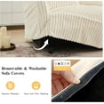 thumbnail image 5 of Oversized Chaise Lounge Indoor with Ottoman, 49" Modern Reclining Sofa Chair, Corduroy Upholstered Accent Chair, Comfy Reading Chair Sleeper Sofa for Living Room, Kids Room, Bedroom, Beige, 5 of 9