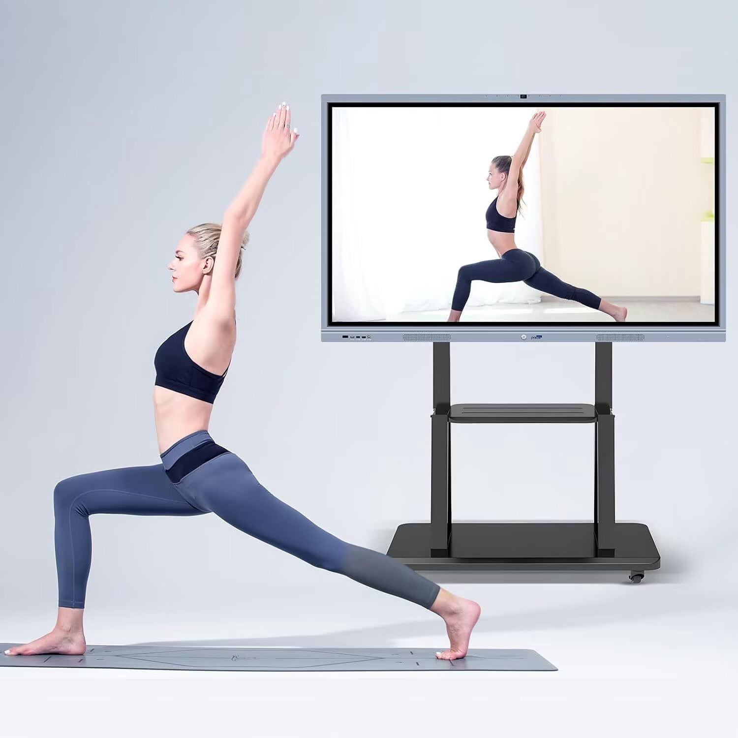 JYXOIHUB Deluxe Interactive Whiteboard Stand | Fits 40-86 Inch Boards, Dual-Wheel Locking System, Scratch-Resistant Finish