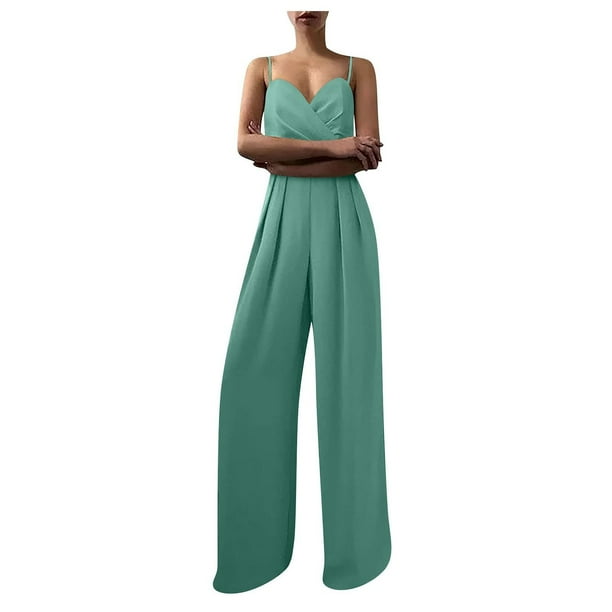 Mono Para Mujer de Moda de Verano Sólido Casual Camis Sin Mangas Mono Con Tirantes Odeerbi ODB-4