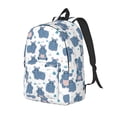 thumbnail image 1 of Kdxio Cute Hippos Print Canvas Backpack for School Work Travel Lightweight Unisex Daypack with Laptop Compartment and Adjustable Straps-Small, 1 of 5