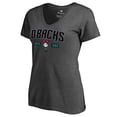 thumbnail image 2 of Women's Heathered Gray Arizona Diamondbacks Hometown Collection Snakeskin V-Neck T-Shirt, 2 of 4