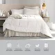 thumbnail image 5 of REAL TEXTIL Set de Edredón Duvet con Fundas de Almohada y Juego de Sábanas, Ideal para Cualquier Temporada (Blanco- Beige, doble), 5 of 7
