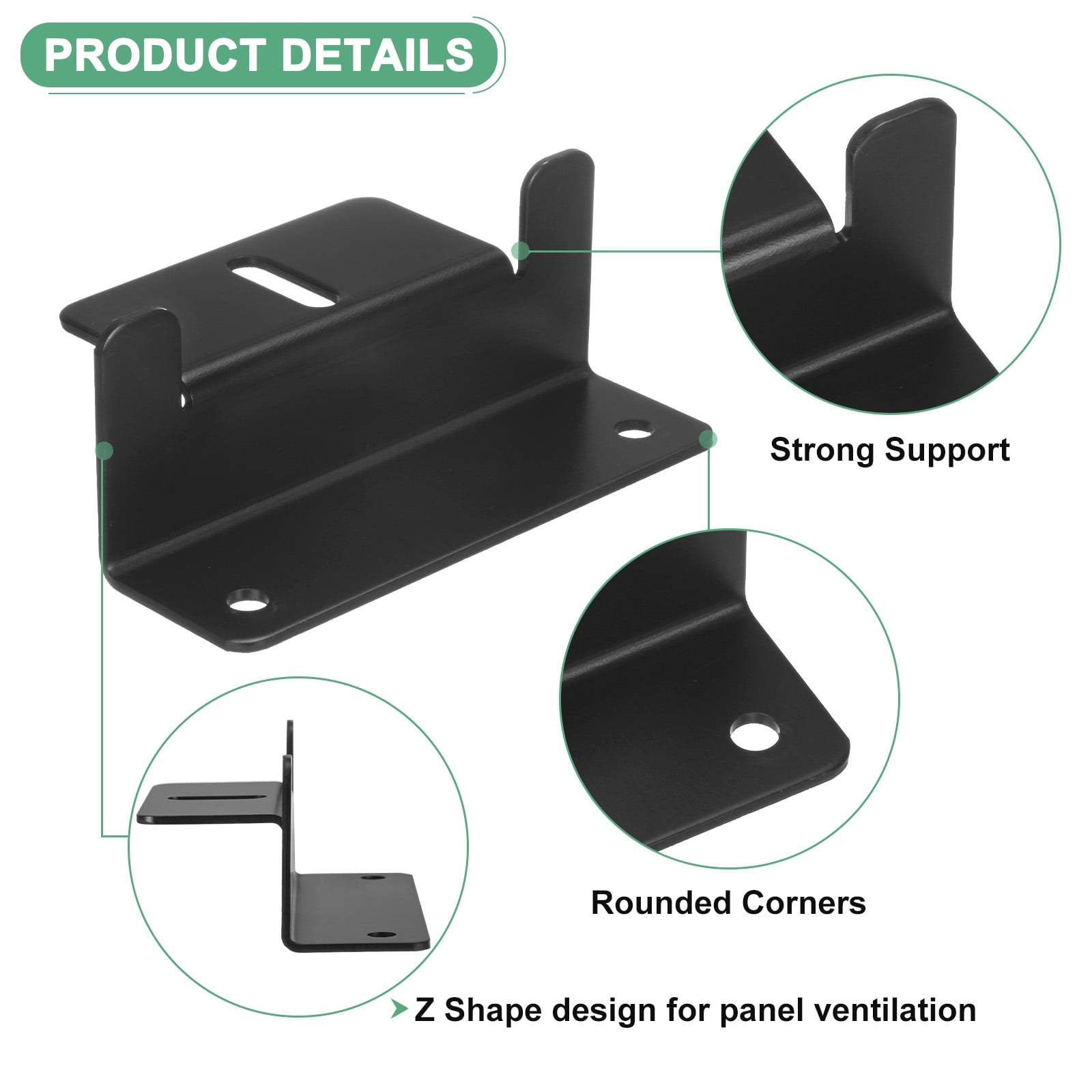 Uxcell 2 Sets of 4 Units Solar Panel Mounting Z Brackets Lightweight Corrosion-free Aluminum Anodized W Wrench Solar Panel Mounting Brackets Black