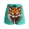 thumbnail image 6 of Purcolt Mens Summer Swim Trunks Cute Cartoon Animal Print Drawstring Waist Beach Shorts Casual Shorts, 6 of 6