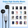 thumbnail image 5 of USB C Headphones Wired Compatible for iPhone 17/16/15, Type C Wired Earphones Ergonomic In-Ear Headset HiFi Stereo Earbuds with Mic&Volume Control Noise Cancelling Compatible for Samsung Galaxy,Black, 5 of 7
