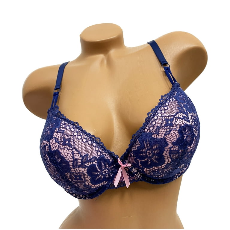 Women Bras 6 Pack of Double Pushup Lace Bra B cup C cup Size 38C (9901) 