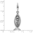 thumbnail image 5 of Sterling Silver Amore La Vita Rhodium-Pl Antiqued Wwjd Ichthus Charm (43 X 10) Made In India qcc683, 5 of 6